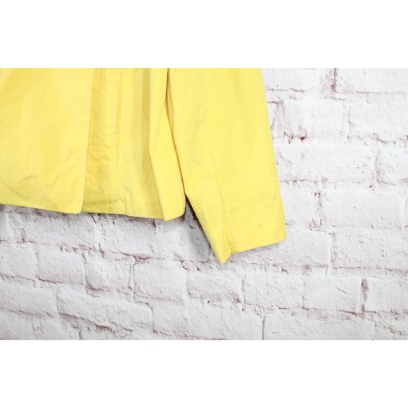 LL Bean Yellow Cotton Double Breasted Peacoat Spring Jacket Size L - Picture 4 of 9